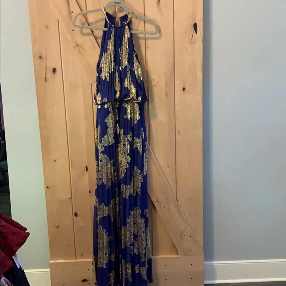 Elegant blue & gold gown